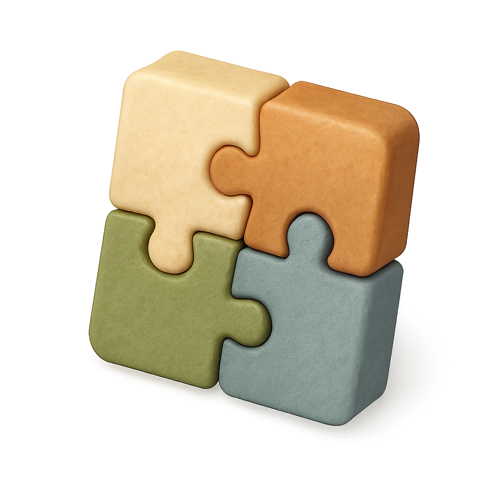 Interlocking puzzle pieces